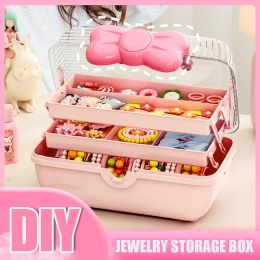 Display Cute Multi Functional Storage Box Children's Storage Box Girl Jewellery Organiser Bead Storage Case Princess Wind Macaron Suitcase