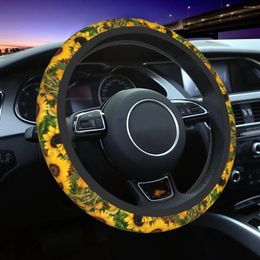 Steering Wheel Covers 37-38 Car Cover Sunflowers Universal Daisy Car-styling Colourful Accessories