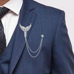 Brooches Angel Wing Brooch Fashion Men's Suit Pin Chain For Men Lapel Hat Tie