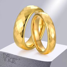 Bands Vnox Tungsten Wedding Rings for Couples, Multifaceted Rhombus Finger Band,4mm/6mm Men Women Promise Engagement Jewelry