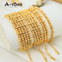 Bracelets AYONG Multi Layer Copper Beads Bracelets 21k Gold Plated Turkish Middle East Mulism Religion Women Wedding Jewellery Parts