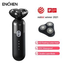 Blades Enchen Electric Men's Razor Mocha S Full Body Washable Smart Rechargeable ThreeBlade Home 4D Floating Cutter Head Beard Shavers