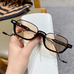 Sunglasses Small Punk Oval Women Men Designer Vintage Sunglass Female Male Semi-rimless Sun Glasses UV400