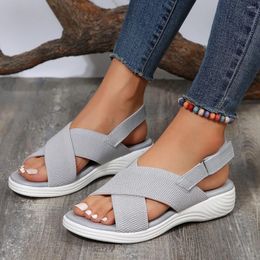 Casual Shoes 2024 Women's Sandals Summer Simple Solid Colour Wedge Comfortable Daily Outdoor Flip Flops For Woman