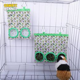 Supplies Hay Bag Hanging Pouch Feeder Holder Feeding Dispenser Container for Rabbit Guinea Pig Small Animals Pet Bunny Cage Accessories