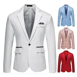 Men's Suits Groom Suit Jacket Elegant Slim Fit For Formal Business Style Single Button Lapel Coat With Pockets Office