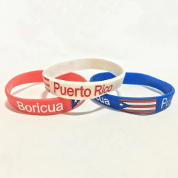 Bracelets 300pcs PUERTO RICO BORICUA Wristbands Silicone Bracelets