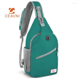 Backpack CEAVNI 2024 Student Fashion Outdoor Chest Bag Male Shoulder Tide Casual Printing Wear Waterproof