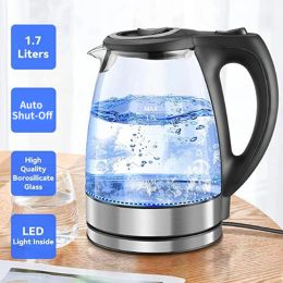 Kettles 1.7L Electric Kettle Glass Hot Water Kettle Fast Heating Electric Tea Kettle Water Boiler & Heater with Auto ShutOff 2200W