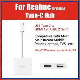 Hubs Rmw2022 Realme Typec Hub Docking Station Type C to Hdmi 1.4 4k/30hz Usb3.2 Gen1 Compatible Os Windows Linux Android Ios