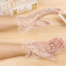 Gloves 100/200pcs Easy Disposable Gloves Food Grade Plastic Gloves Transparent Ecofriendly Safe Gloves For DIY Cooking Kitchen Tools