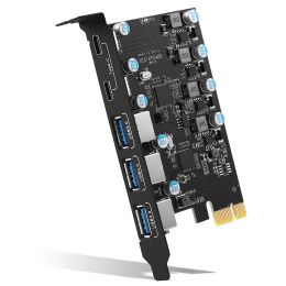 Cards USB 3.2 Gen1 5Gbps USBC PCIE Card Hub USB 3.0 PCI Express Board PCIE USB3.0 Adapter Multiplier USB3 3.1 Controller Add on Card