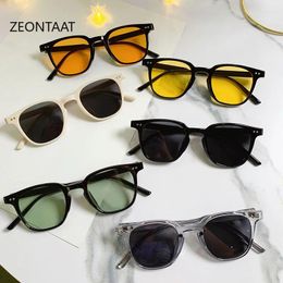 Sunglasses Women's Fashion Square Sun Glasses For Female Shades Mens Vintage Candy Color Yellow Green Lens Sunglass UV400 Gafas