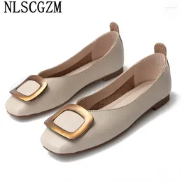 Casual Shoes Loafers Women Harajuku Leather Woman Flats 2024 Fashion Barefoot Zapatillas Mujer