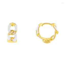 Hoop Earrings 7 Colours Pastel Neon Enamel Gold Colour Pave CZ Open Cuban Link Chain Shaped Colourful Women Jewellery
