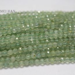 Beads Meihan Free shipping (3 strands/set) 4mm natural prehnite Faceted round loose beads stone for Jewellery making design