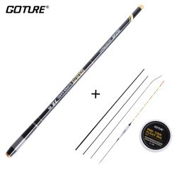 Accessories Goture Goldlite Super Hard Ultra Light Telescopic Fishing Rod 3.67.2m Fishing Float Hook Line Kit with Top Three Spare Tips