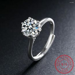 Cluster Rings 5CT Crystal Ring VVS1 Round Lab Diamond Solitaire For Women Engagement Promise Wedding Band Jewelry