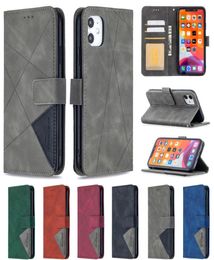 Fashion Rhombus Phone Case NOTE 20 Galaxy A51 A71 A81 A91 A520 A21S A11 A750 A70S S10 S20 Card Pocket Hit Color Wallet Cover8063034