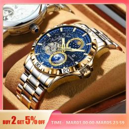 Kits GLENAW Design Mens Watches Top Brand Luxury Fashion Business Automatic Gold Watch Men's Waterproof Mechanical Watch Montre Homme