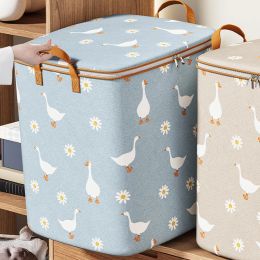 Bags Cute Daisy and Duck Quilt Storage Bag Dustproof Organiser Wardrobe Space Saving Bag Travel Moving Bedding Storage Organisation