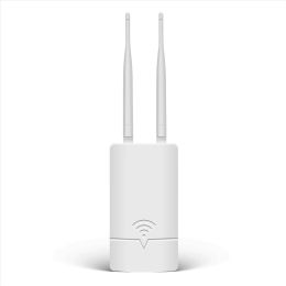 Routers 2.4G Wireless WiFi AP Router 300Mbps with 2X5DBi Antenna Support PoE and DC Power Supply for Outdoor Monitor US Plug