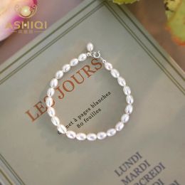 Strands ASHIQI Natural Freshwater Pearl Bracelet Jewelry for Girl Lovely Gift 925 Sterling Silver Children