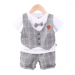 Clothing Sets Summer Baby Clothes Suit Children Boys Fashion Plaid T-Shirt Shorts 2Pcs/Sets Toddler Casual Costume Infant Kids Tracksuits