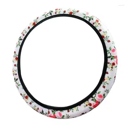 Steering Wheel Covers Auto Rose Flowers Anti Slips Seamless Universal Floral Automotive For Car