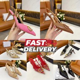 Summer Designer Heel New Rivet High-heeled Shoes Dress shoes Women Nude Colour leather shallow mouth pointed sexy party 35-41