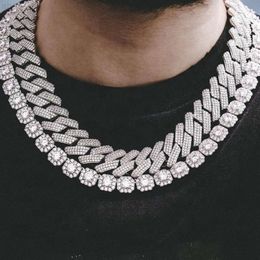 Miami Style Hip Hop Natural Diamond Men Necklace in Pure 10k 18k Solid Gold Iced Out Baguette Cuban Link Chain Gold Necklace
