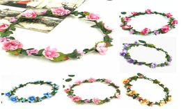 Plum blossom wreath Flower Headband Wreath Wedding Floral Crown Hairband Fashion Boho Bohemian Headbands headdress 11 Styles M0907025194