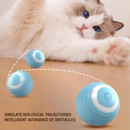 Toys BPA Free Smart Interactive Cat Toy Ball USB Rechargeable Automated Cat Toy With Colorful Light Power Ball Kitten Toy