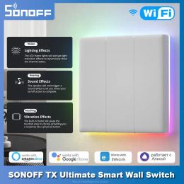 Control SONOFF TX Ultimate Smart Wall Switch Full Touch Access LED Light Edge MultiSensory eWeLink Remote Control via Alexa Google Home