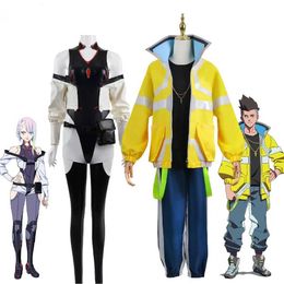 Anime Costumes Anime Cyberpunk Edgerunners Lucy Cosplay Come Bodysuit Jumpsuits Jacket Wig Full Suit Hallown Comes for Women And Men Y240422