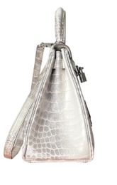 Top women's Handbag Handmade Diamond Inlaid With Rare Material Nile Crocodile Inner Material Goat Skin Pure Handmade Snow Mountain Top