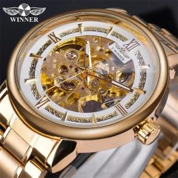 Kits Winner 99E 2023 Mechanical Luxury Automatic Wristwatch Sport Stainless Steel 30M Waterproof Watch For Men With Gift Box