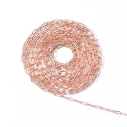 Strands 10m/roll Brass Paperclip Chains Drawn Elongated Cable Chains Soldered 7.5x3x0.5mm For Bracelet Necklace Jewelry Making Findings