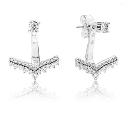 Stud Earrings Princess Wish 925 Sterling Silver Pan Removable Arrow