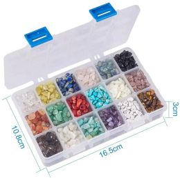 Strands Natural Stone Beads Box WIth Accessories and Tools Irregular Gemstones Healing Loose Rocks For DIY Bracelet Jewellery Making Craft