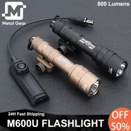 Scopes Tactical M600U Surefir Flashlight M600u Airsoft 800Lumens High Power Scout Light Outdoor Hunting Spotlight Dual Funtion Switch