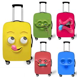 Accessories Funny Expression Printed Suitcase Cover Ladies Travel Out Elastic Luggage Protective Cover Dust Cover Luggage Case