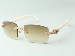 2021 Bouquet Diamond Sunglasses 3524012 with Natural white Horn glasses Lens 30 Thickness9997827