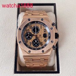 Mens AP Wrist Watch Royal Oak Offshore Series Watch Men's 42 Mm Diameter Steel 18k Rose Gold Men's Casual Watch Clock 26470OR.OO.1000OR.01