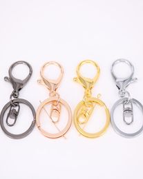 50pcslot 32mm Key Ring Long 70mm Popular classic 6 Colours Plated lobster clasp key hook chain Jewellery making for keychain9388548