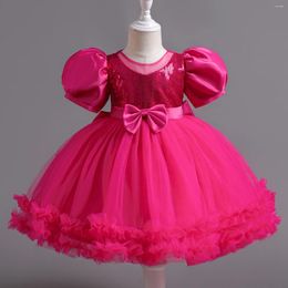 Girl Dresses 12M To 24M Cute Bow Baby Girls Dress For Birthday Party Sequined Wedding Evening Formal Gown Toddler Kids Princess