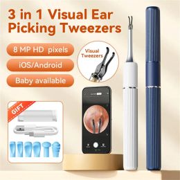 Trimmers Electric Ear Wax Cleaner 3.2mm Camera Len Visual Ear Cleaner Otoscope Wax Removal 8MP HD Pixels Ear Endoscope Tweezer Kit Tool