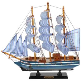 Sailboat al Table Decoration Model Wooden Ship Models Nautical Sailing Sculpture Boat Statue 240426