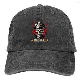 Ball Caps N Roll Skull Baseball Cap Men Hats Women Visor Protection Snapback Scary Horror Lover