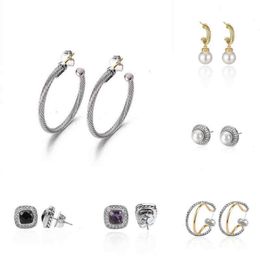 gold and pearl Earrings Ear Ring Designer Jewelry Womens ed Thread Earring Women White Gold Silver Fashion Versatile Plated N214I